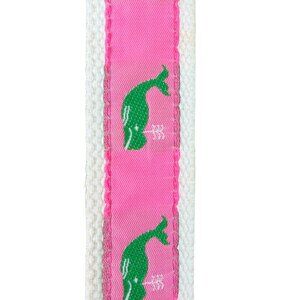 Preppy Pink Whale Grosgrain Belt Nautical Coastal Adjustable 31-40" Palm Beach S